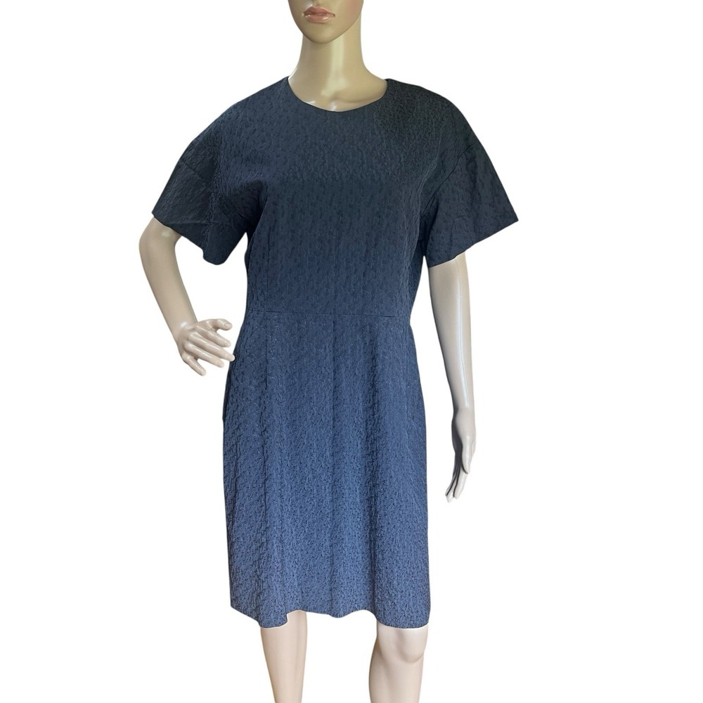 MM Lafleur Gayle Dress Orbit Blue Vine Jacquard Sheath Corporate Career Size 12